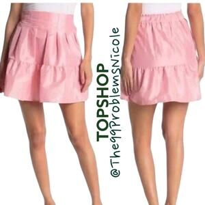 Topshop Pink Tiered ALine Skirt